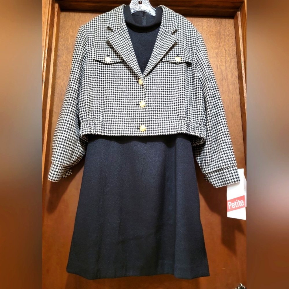 POSH & PETITE. 2-piece, J.R.T. dress and a Blassport petite houndstooth jacket